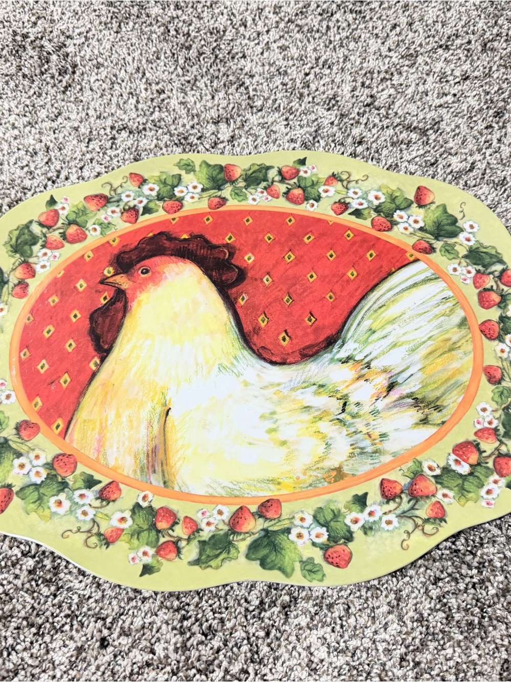 Charming Yellow Country Chicken Decorative Placemat